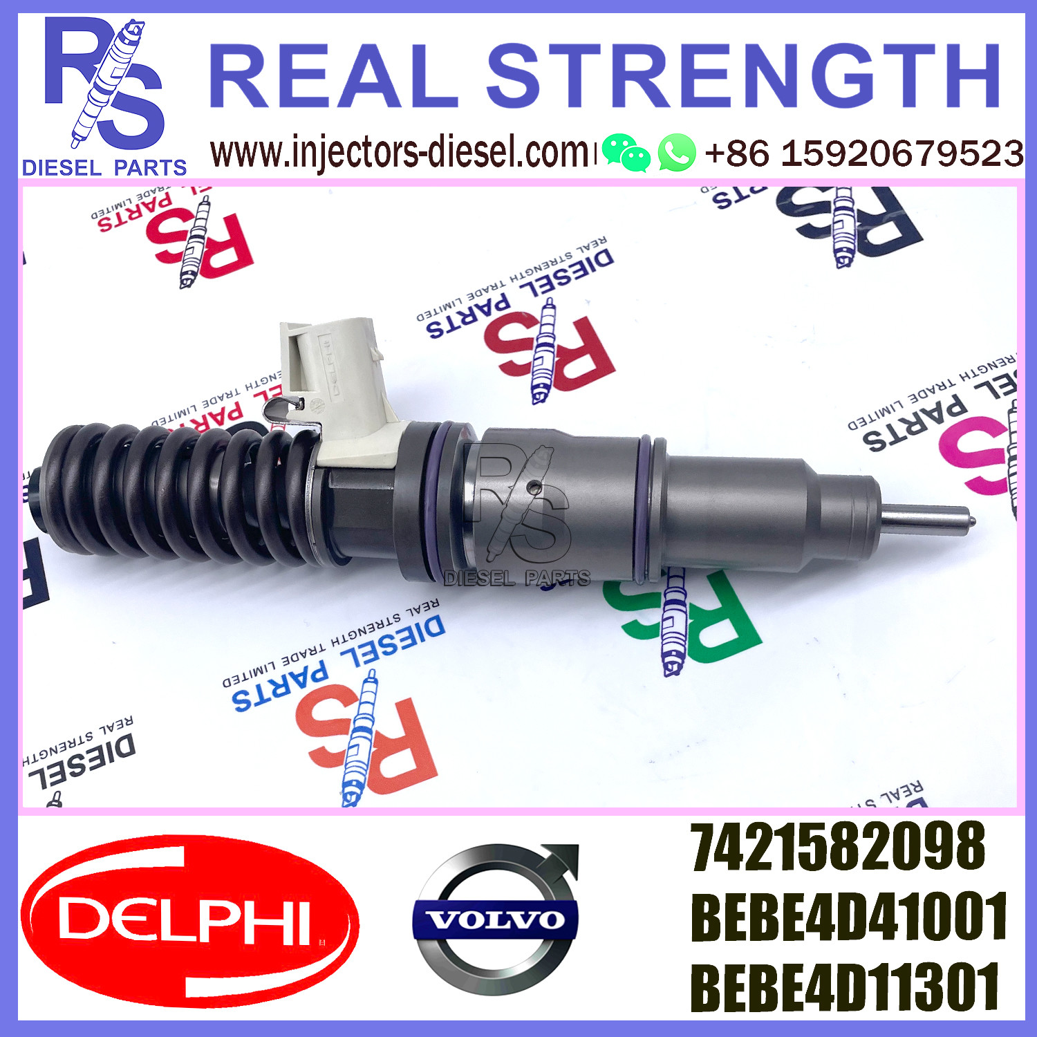 DELPHI 4pin 7421582098 Diesel pump Injector 7421582098 BEBE4D41001 BEBE4D11301 E3.18 for V-O-L-V RVI MD9 3503 EURO 4