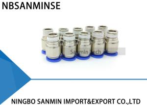 Quality POC Tube Plastic Pneumatic Parts Round Male Straight Pneumatic Push In Connection Fitting Connector Sanmin wholesale