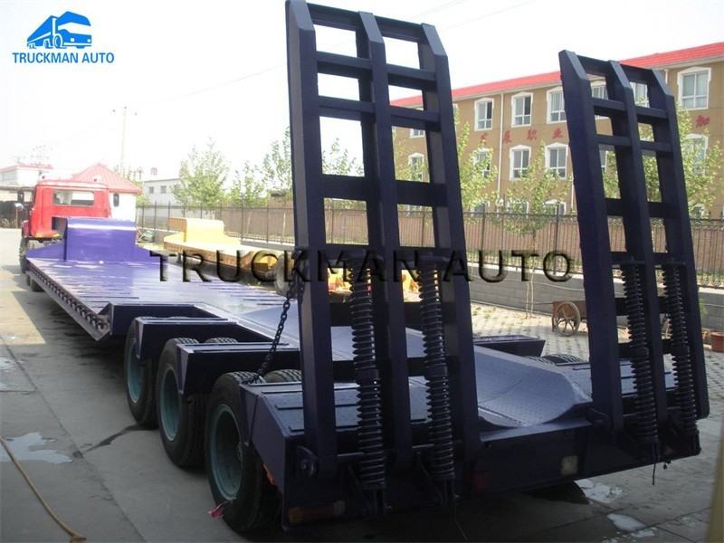 3 Line 6 Axle 120 Tons Low Bed Semi Trailer With Mechanical Spring Type Ladder