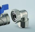 3606 3608 Nickel Plated Angle Coupling Brass Ball Valve with Blue Aluminum