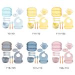 Yellow Food Grade Silicone Bib And Bowl Set Eco BPA Free Silicone Feeding Set