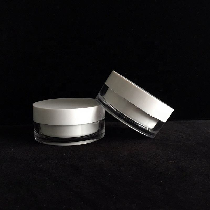 Acrylic Double Wall 100g Face Cream Jar White Eye Facial Plastic Jar / Bottle