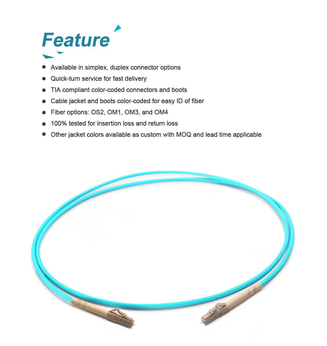 XDK OM3 Duplex Fiber Patch Cord Lc Lc Multimode LSZH/PVC Jacket