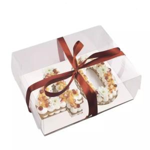 Quality White Pink Paperboard Insert Clear PET Transparent Packaging Box wholesale