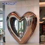 170cm Large Outdoor Garden Forged Metal Abstract Heart Shaped Stainless Steel