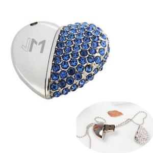 Quality Promotional Diamond Heart Shape USB Flash Drives Logo Customized wholesale