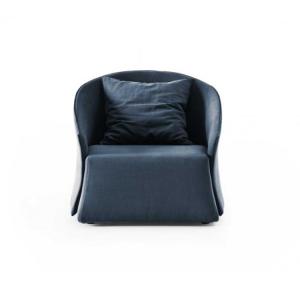 Quality Blue Linen Upholstery Sofa Set , Elegant Lounge Chairs Italian Style wholesale