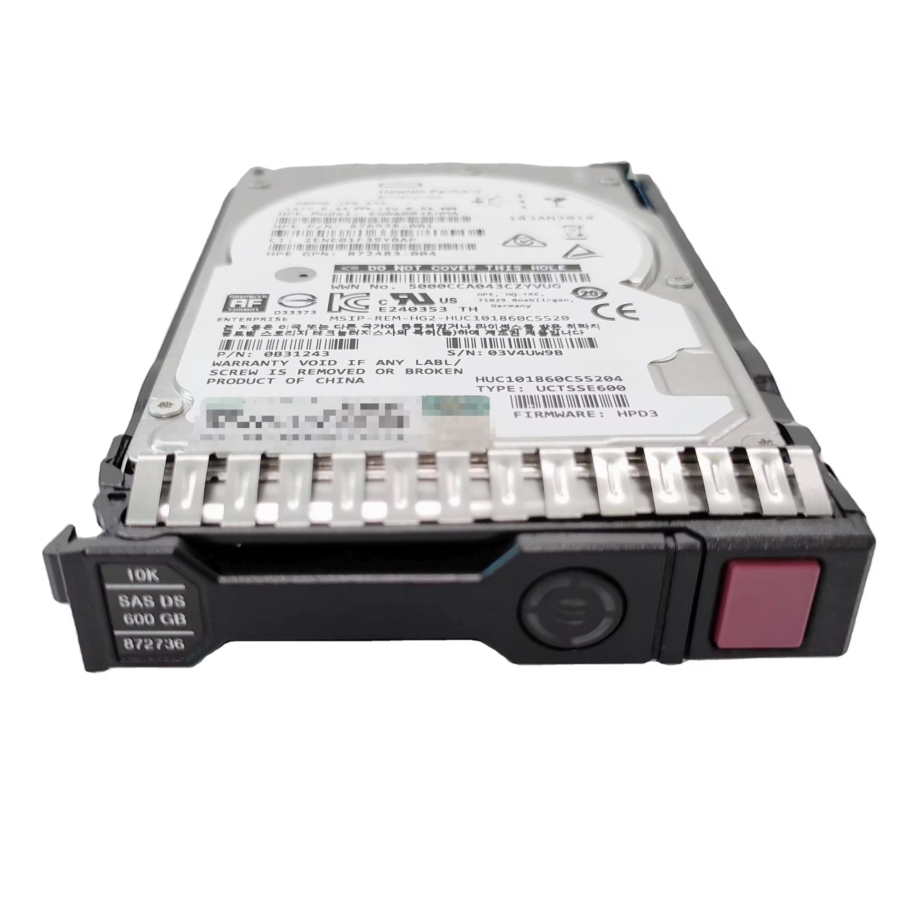 872477-B21 600G SAS 10K 12G 2.5 G8 HDD Rack Type Stock Availability with 12G Memory