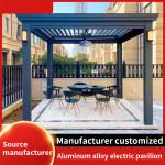 Outdoor Patio Flipped Louver Pavilion Aluminum Alloy Outdoor Electric Shade