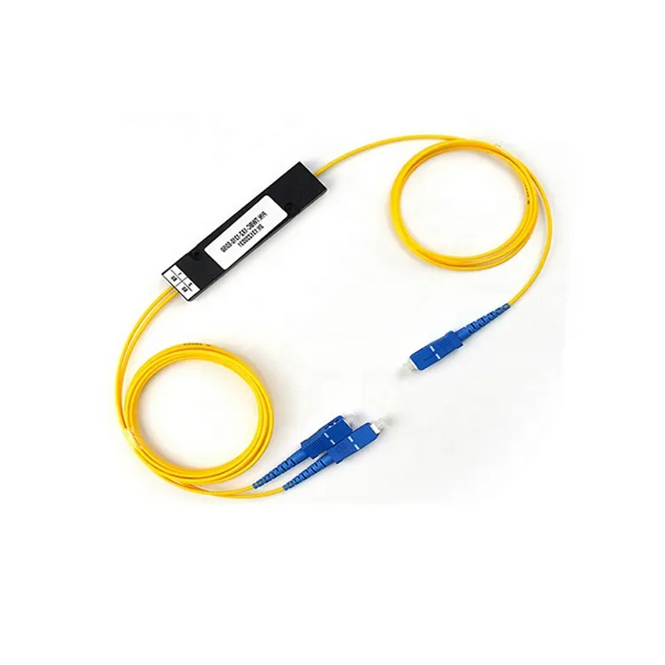 1*2 Fiber Optic Splitter SC/UPC SC APC Connector G652D/G657A Single-Mode -40- 85C