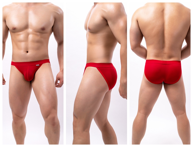 Woven Mens Underwear Patterns Solid Breathable Men Pouch Underwear