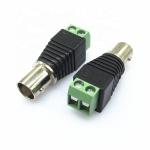 Solderless Screw Terminal BNC Female Male Connector Adapter for CCTV Camera
