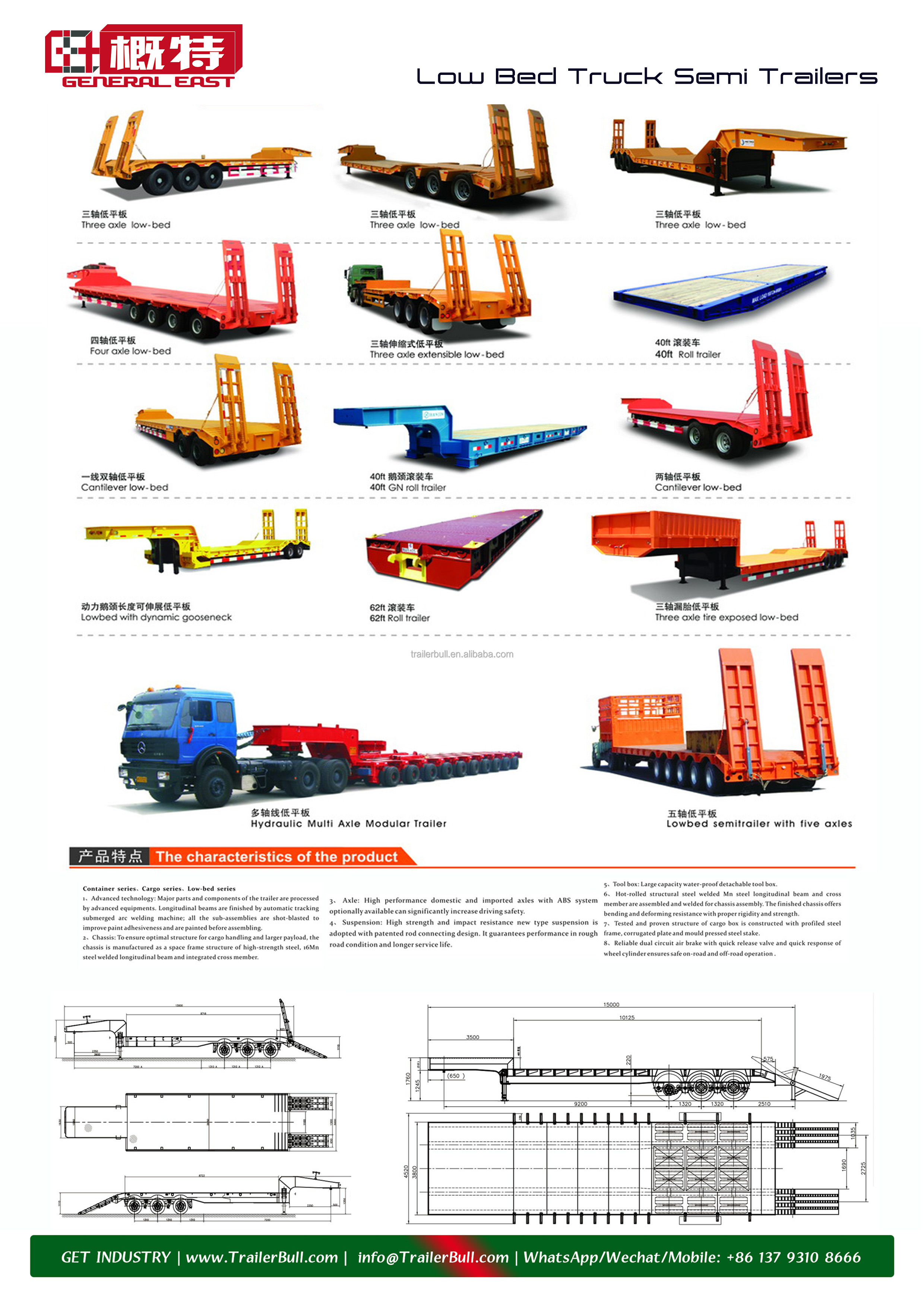 52ft Double Deck Flatbed Truck Semi Trailer for General Cargo and Pipe Transportation