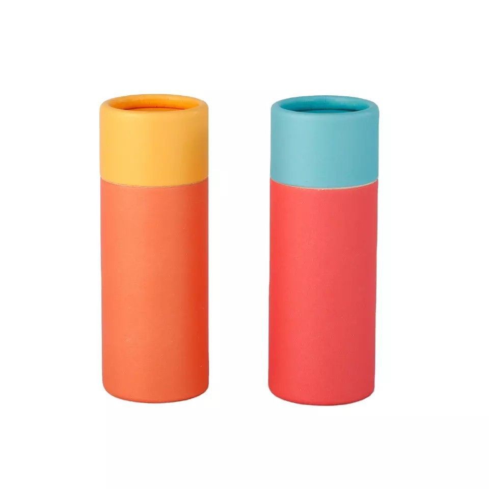 Hot Foil Silver Gold Stamping Bright Color Corrugated Paper Cardboard Candle Perfume Cosmetic Makeup Lipstick Custom Gift Packaging Round Tube Box