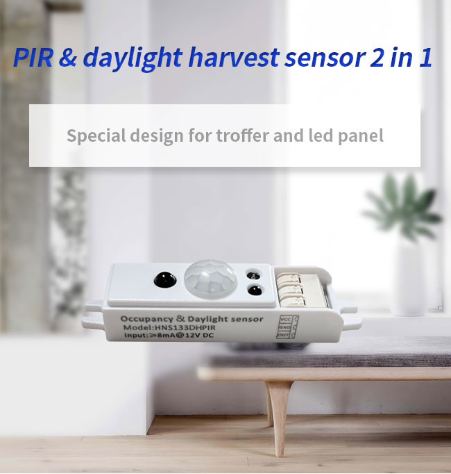 HNS133DHPIR Daylight Harvest Ceiling Mounted PIR Sensor 12V DC Input 0 - 10v Dimming