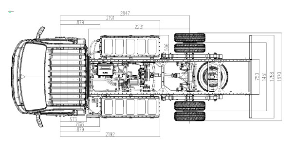 BJ1042EVJA2 Pure Electric Sanitation Vehicle Chassis