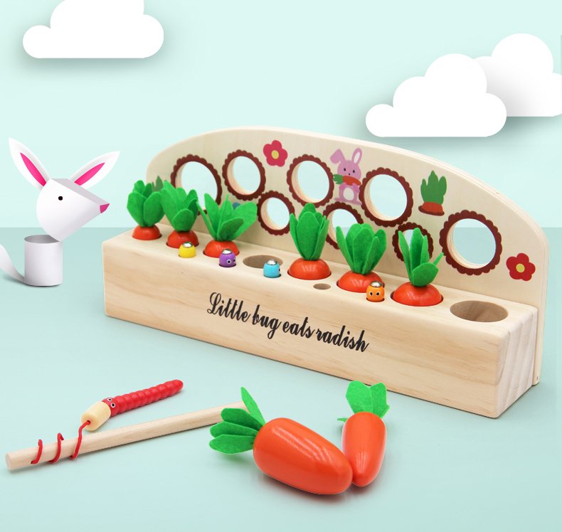Baby Carrot Harvest Wooden Montessori Toys Matching Game