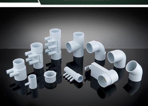 PVC Plumbing Parts Plastic Water Distribution Manifold , Tee , Elbow For