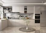 Free Customzied Design Laminate Modern Frameless Timber Finish Kitchen Cabinets