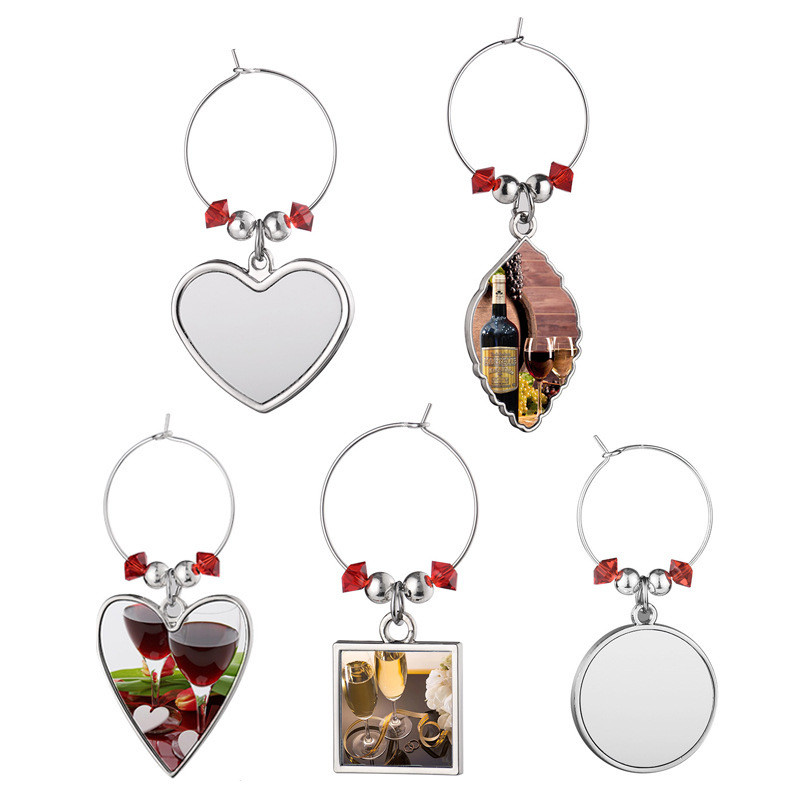 Fashion Sublimation Blank Wine Glass Charm Wine Glass Markers for sublimation