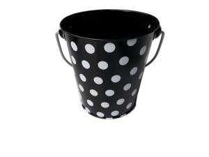 Quality Recyclable Tin Bucket Small Metal Buckets Christmas Tin Buckets with Handle CYMK Printing wholesale
