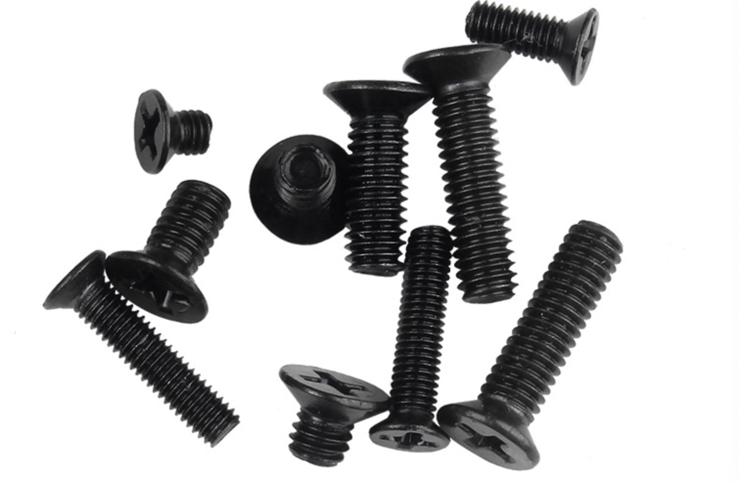 Phillips Drive Black Oxide Flat Head Screws , Countersunk Flat Head Bolt