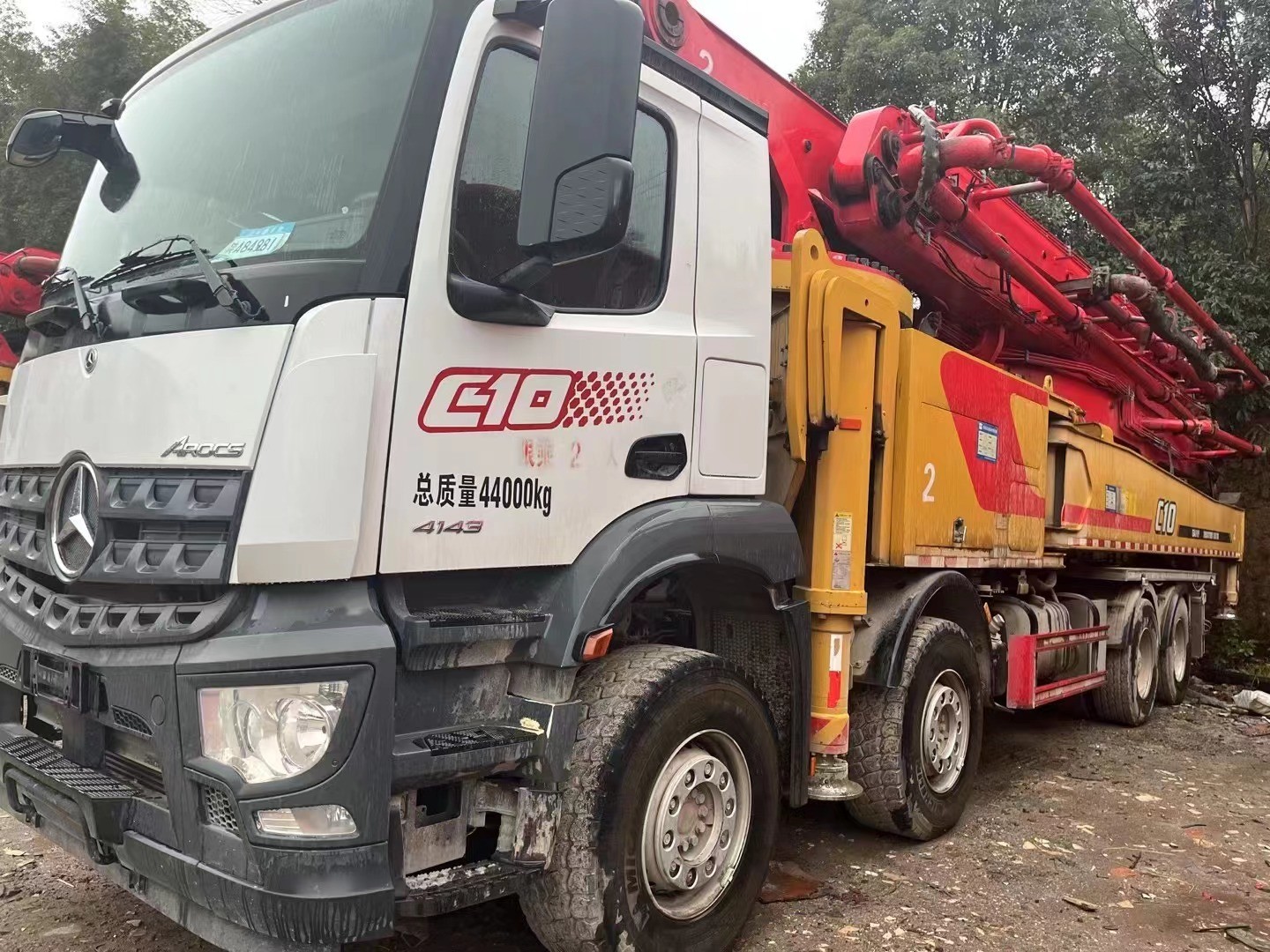 2021year Sany 62m Used Concrete Pump Truck With Yellow And Red Color And Flexibility