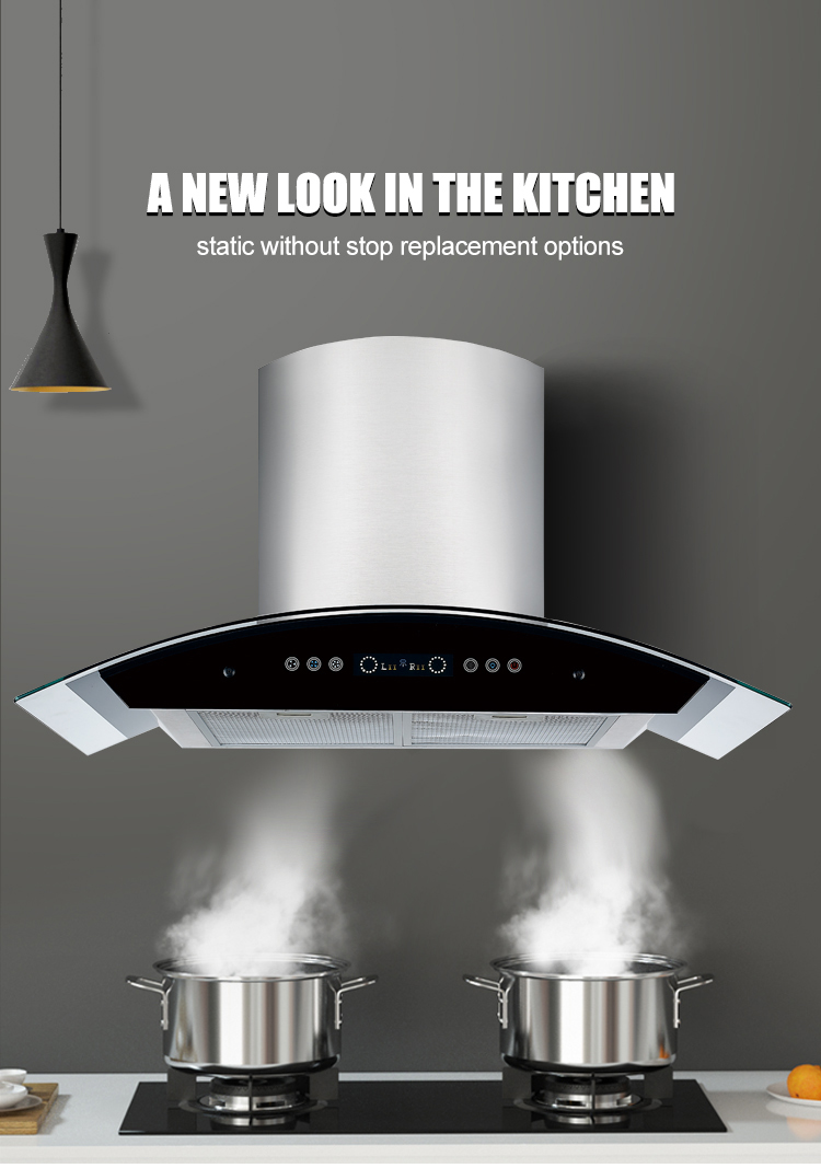 Quiet Electric Recirculating Hood 1000 Cfm Range Hood Stainless Steel Glass