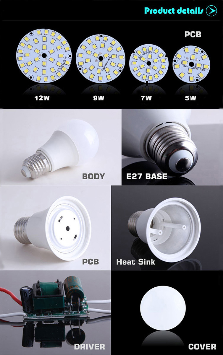 High quality 12W high power led bulb E27 / B22