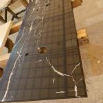 Seamless Miter Edge Marble Granite Kitchen Countertops Honed Finish