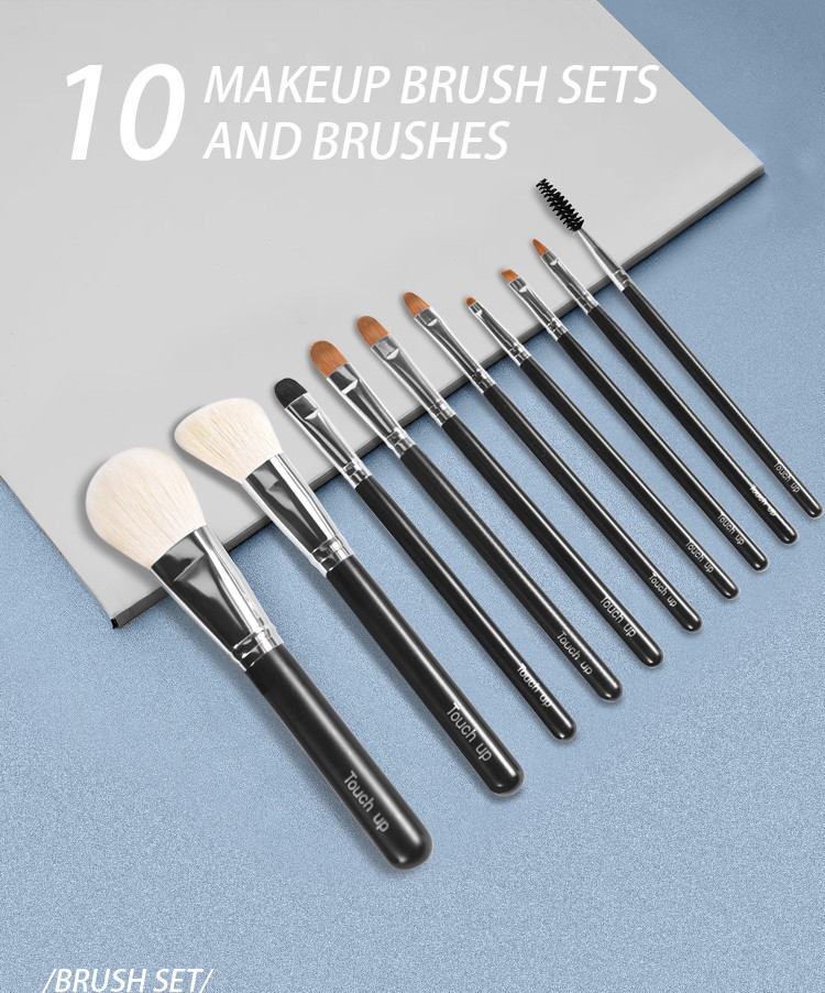 224A15410 Black Soft Goat And Sable Hair Makeup Brush Set Cosmetic Brush Set Customized