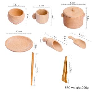 Quality Tableware 8.9cm Wooden Miniature Kitchen Set Wooden Cooking Set Toy wholesale