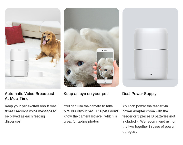Automatic Smart Wifi Video Remote Control Pet Feeder 4L Timed Pet Feeders For Cats / Dogs