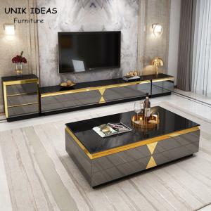 Quality Stainless Steel Luxury Gold Coffee Square Table 40cm Height Italian Marble Top wholesale