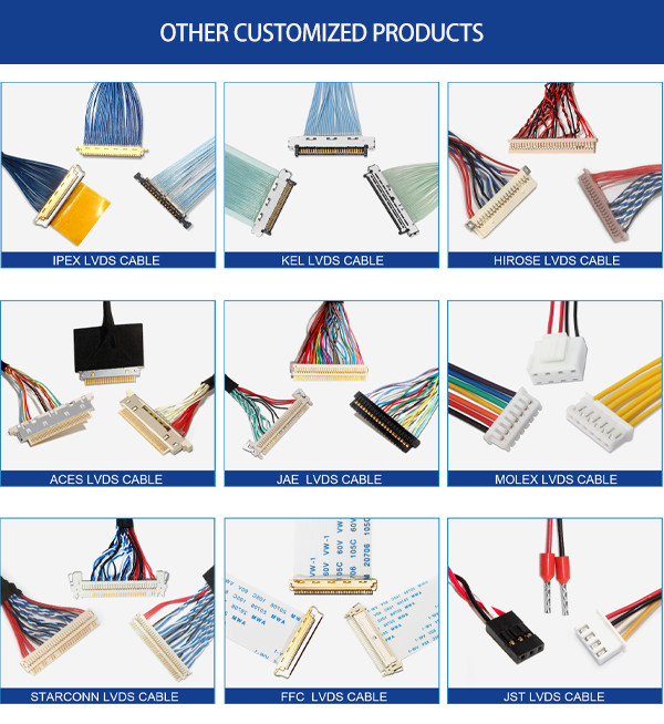 A Custom LVDS Cable With UL Certification, Featuring 1.25mm Pitch And 2 Pins, Designed For LCD LVDS Applications