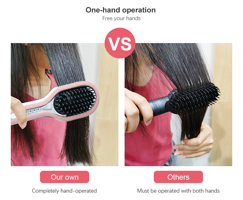 Fast Heating Electric PTC Hair Straightening Comb With Clip 100-240V