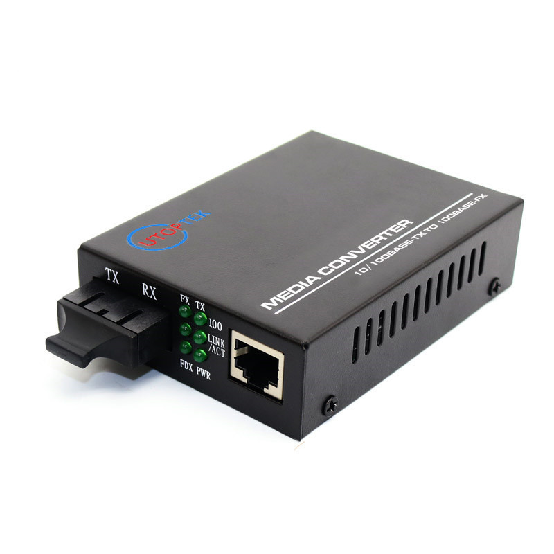 10/100Mbps Fiber media converter SM Duplex SC 20km with DC power