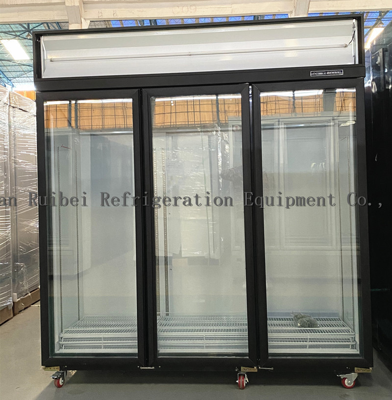 Glass Door Upright Display Freezer with CE
