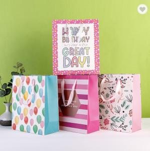 Quality Drawstring Takeaway Thank You Paper Bag Packaging Recyclable Christmas Gift Bags wholesale