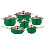 Color Cookware Non Stick Cookware Sets 12pcs Stainless Steel Cooking Pot Set