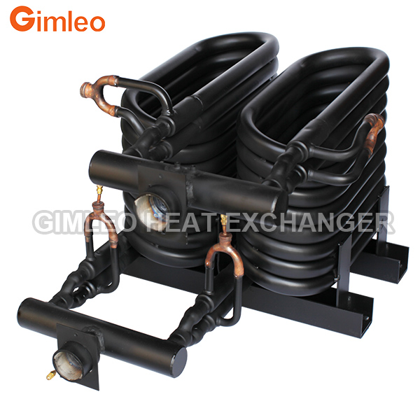 Tube In Tube Heat Exchanger For HVACR Systems 20HP 88KW Condenser Evaporator Structural Optimization Technology Patented Design
