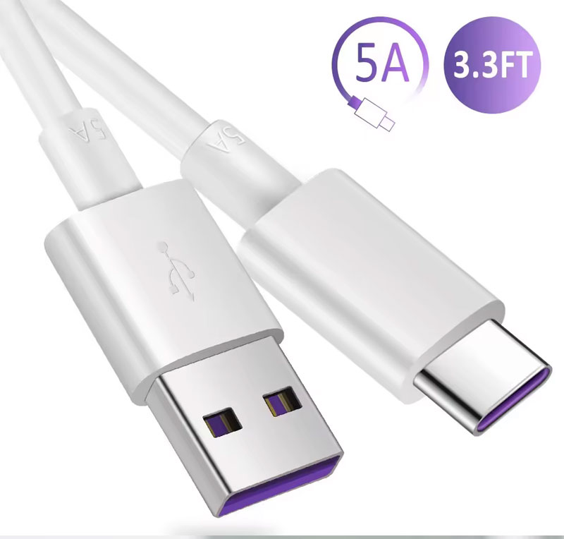 High Quality 1M 2M 5A Fast Charging USB to Type C Data Charger Cable for Huawei Android Phone
