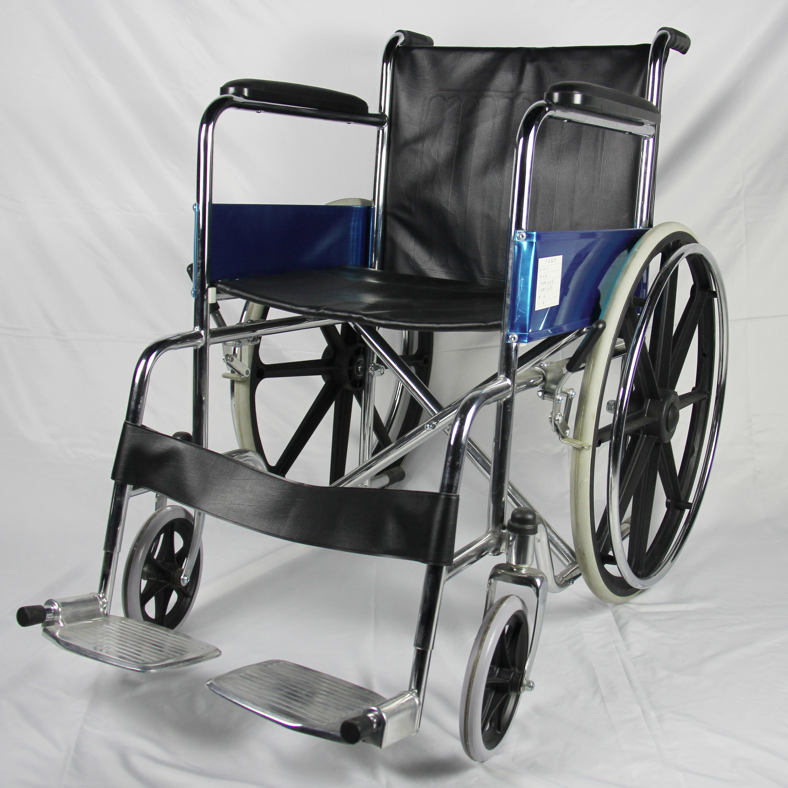 Essential Steel Frame Folding Steel Wheelchair Fixed Armrest And Footrest