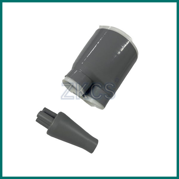 Dark gray silicone rubber 3 Way Cold Shrink Cable Breakout Boot for individual cable phases protection