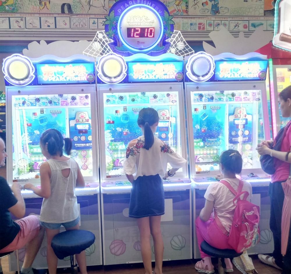Redemption Pearl Fisher Happy Ball Pusher Lottery Ticket Game Machine For Amusement Room