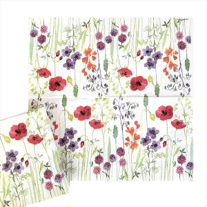 Quality OEM Folding Floral Paper Dinner Napkins , Disposable Flower Print Tissue Paper wholesale