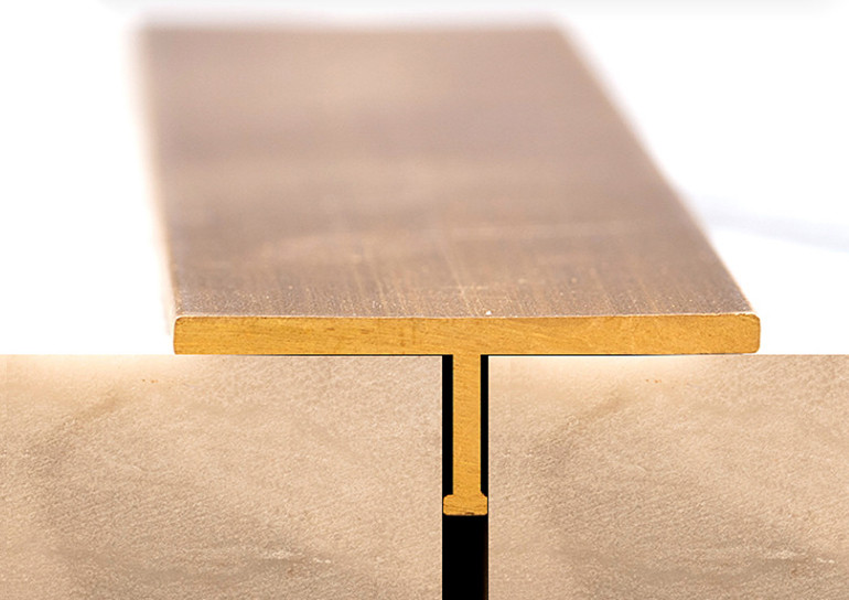 Anti Corrosion Brass T Profile ISO9001 Metal T Shaped Tile Edging Trim