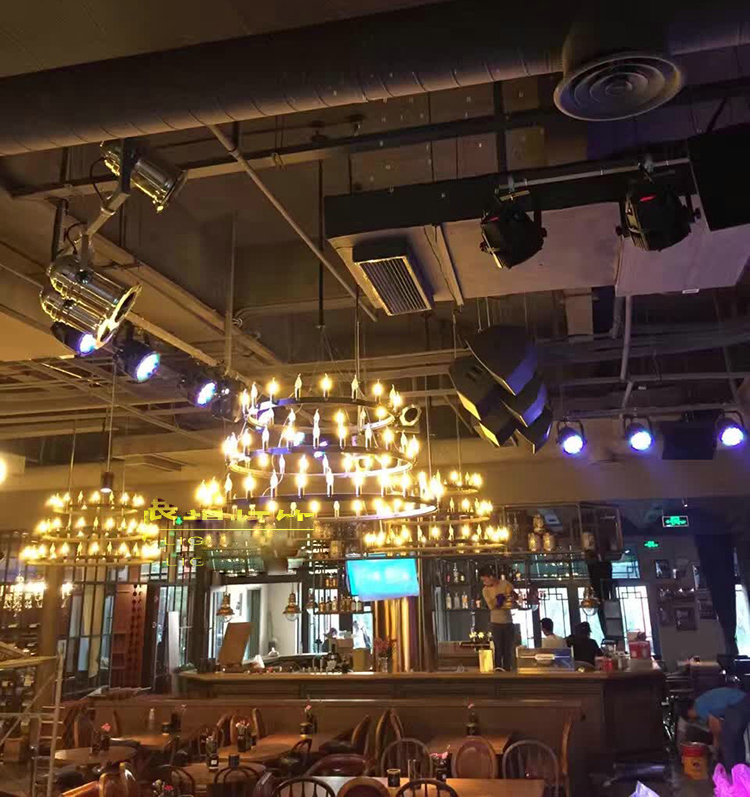Wrought iron Chandelier art retro industrial Black LOFT restaurant bar clothing candle Chandelier(WH-CI-116)