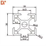 Aluminum Profile T Slot Track 3030 Industrial Aluminium Extruded Sections