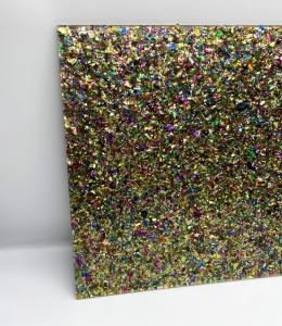 Quality Colorful Chunky Flakes Glitter Cast Acrylic Sheet For Laser Cut 4mm Thick wholesale